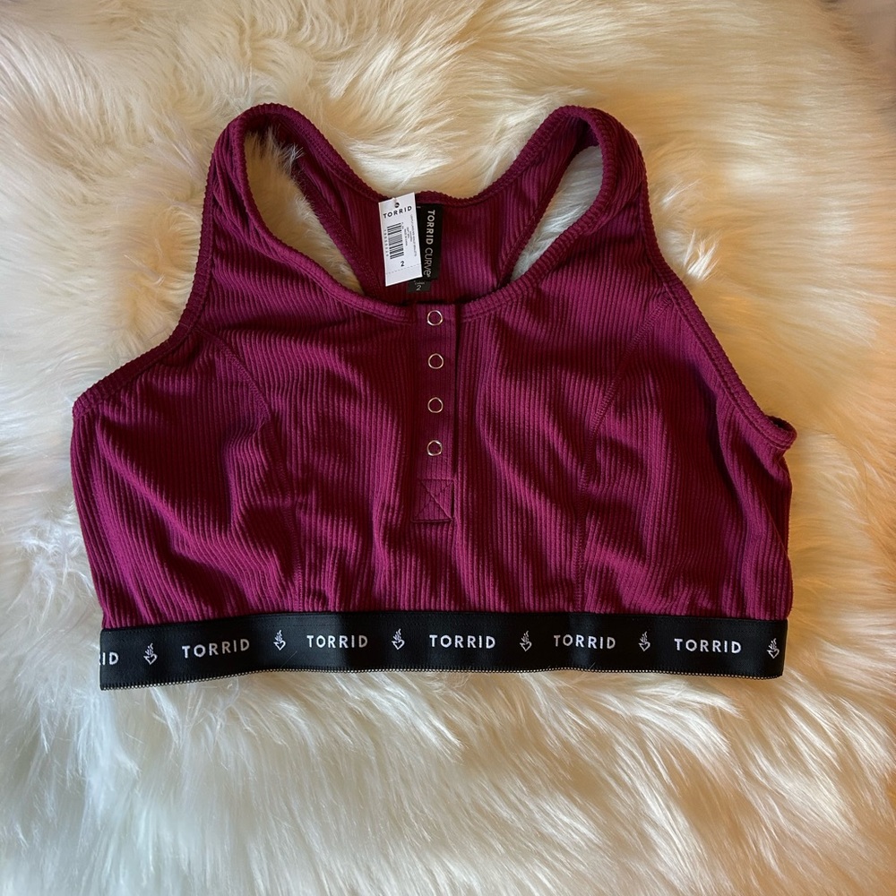 Torrid Lightly Lined Rib Henley Bralette - Picture 4 of 7
